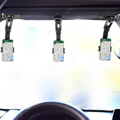 Supporto per Telefono da Auto con Clip per Parasole, Supporto per Cellulare con Braccio Regolabile, Clip per Parasole, Specchietto Retrovisore, Volante