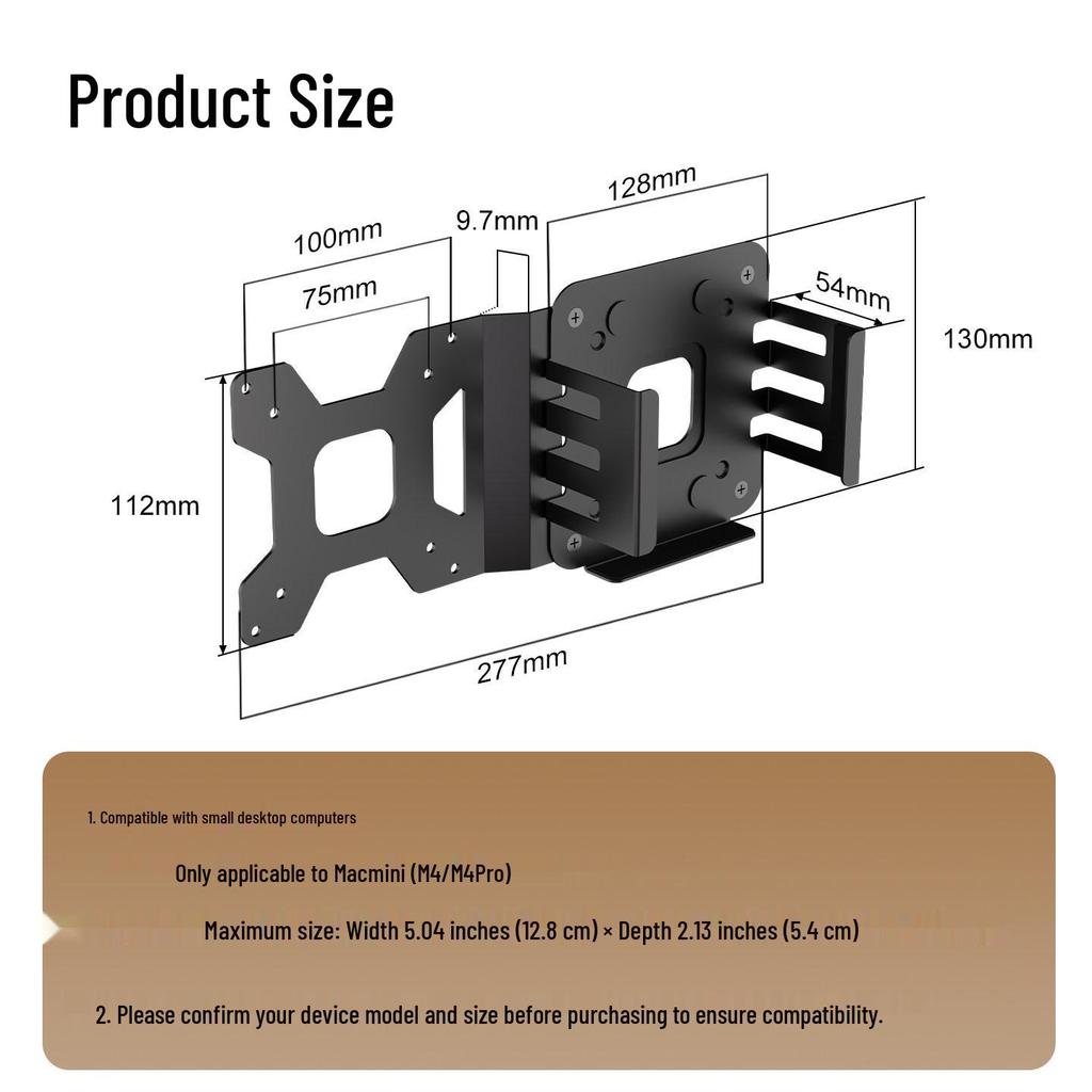 VESA Wall Mount Bracket for Mac Mini M4/M4Pro with Mechanical Arm