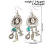 Salircon Creative Cowboy Hat Cactus Drop Earrings for Women Vintage Ethnic Irregular Silver Color Dangle Earrings Party Jewelry