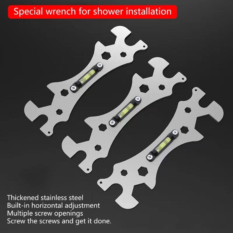Curved Level Ruler Special Wrench for Shower Bathroom Distance Measuring Ruler for Shower Faucet Bathroom Maintenance