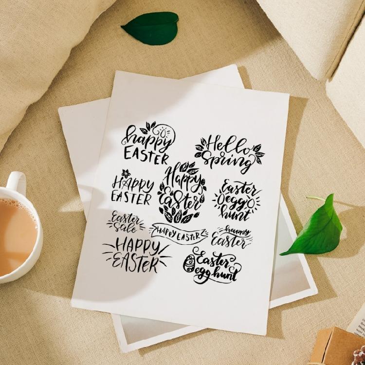 Happy Easter Silicone Stamps Transparent Stamp Seal for DIY Greeting Cards Decor