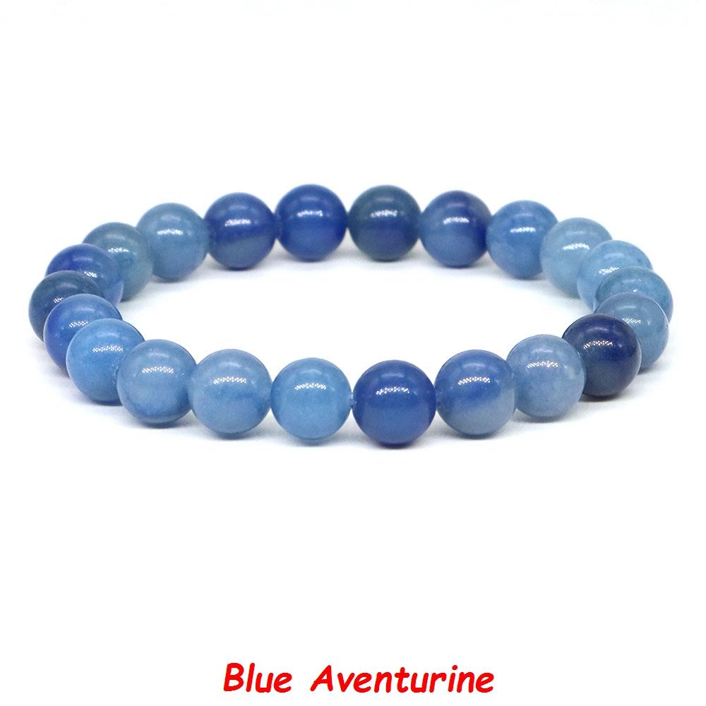 Natural Stone Bracelet Healing Crystal Amethyst Quartz Agate Round Loose Bead Elastic Stretch Bangle For Women Men Jewelry Gifts