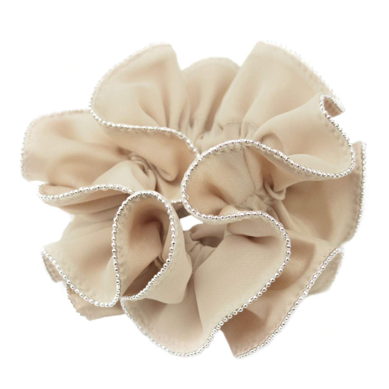 

Volume Scrunchie Beige with Side Silver Ball Chain [Natural Berry]