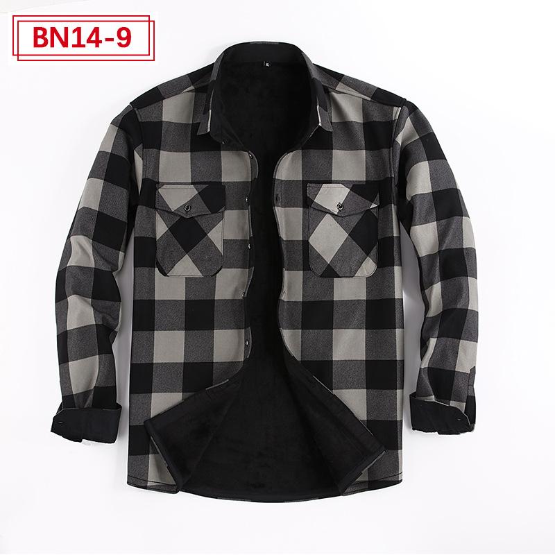 Men's Winter Flannel Shirt Jackets With Sherpa Lined Long Sleeve Button Down Fleece Shirts for Men Casual Warm Plaid Thermal Shirt With Pockets