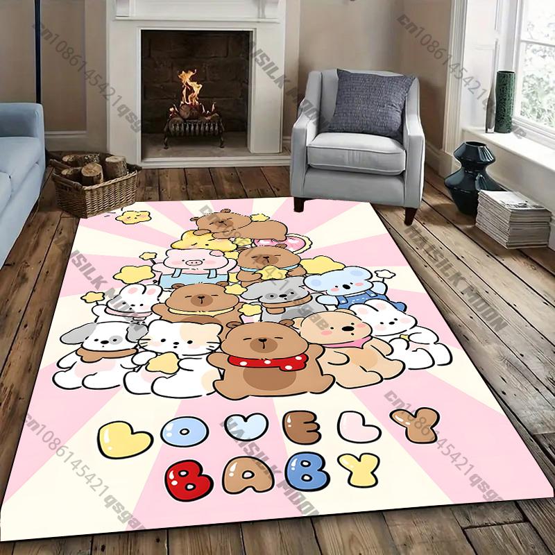 Playful Pink area large size rug for Kids' Rooms or Nurseries carpet for home sofa bedroom, gift mat