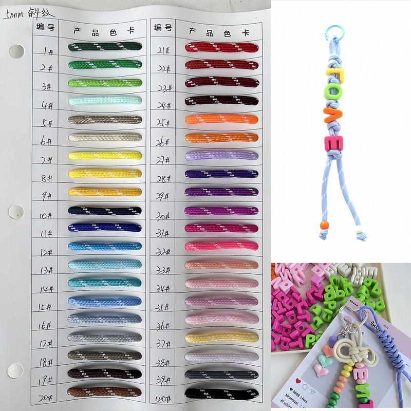 3-5PCS Creative Braided Lanyard Keychain Ins Handmade Knot Nylon Rope Strap Cord for DIY Key Chain Pendants Bags Accessories