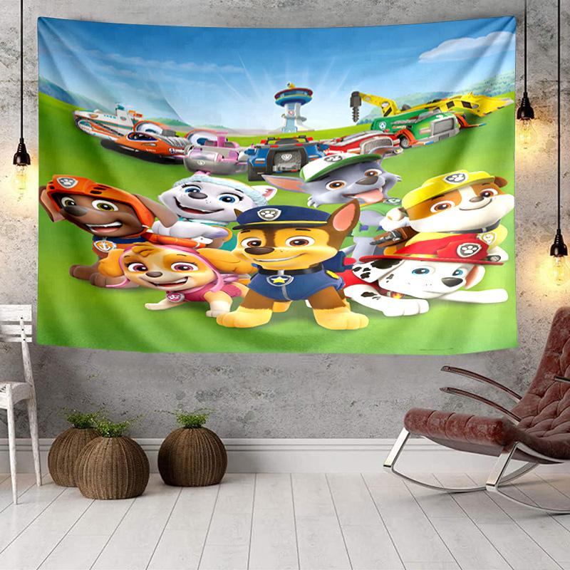 Dog Paw Heroes Tapestry, Unique Design Tapestry, Wall Decor for Bedroom,Livingroom, Playroom,Heartwarming Fan Holiday Gifts