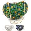 Luxury Crystal Evening Bag Heart Shape Elegant Diamond Clutch Bag Rhinestone White/Gold Diamond Bridal Crystal Purse For Women