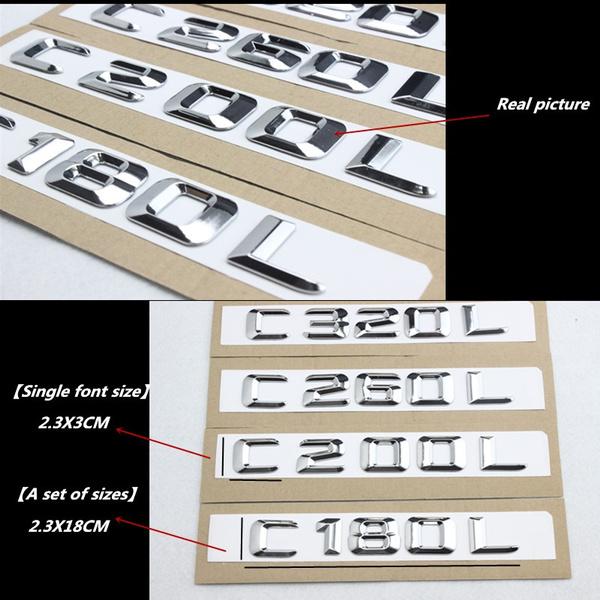 1set New Car Styling For  E63 C63 Emblem Rear Trunk Number Letter Badge Sticker