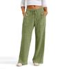 Women's Wide Leg Lounge Pants with Drawstring Waist, Soft Ribbed Knit Casual Relaxed Fit Trousers with Pockets