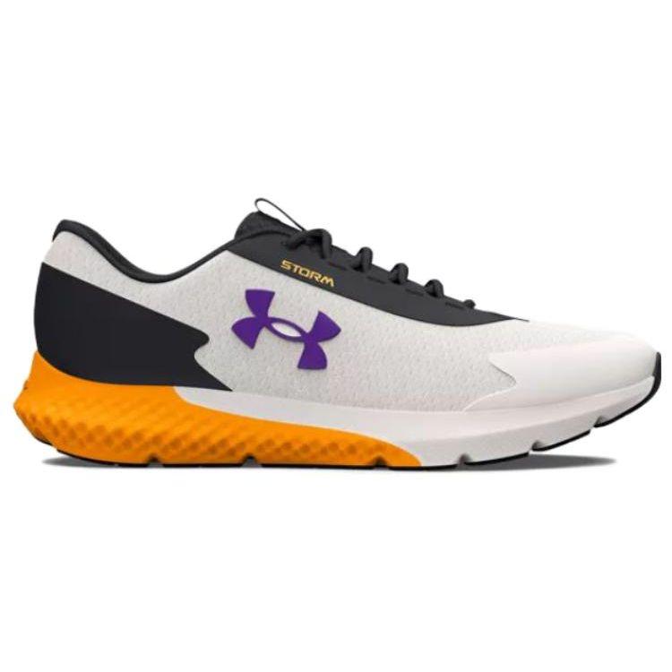 Under Armour Charged Rogue 3 Comfortable Versatile Shock Absorbing Durable Low Top Casual Running Shoes Men Sneakers Clay-White 3025523-300