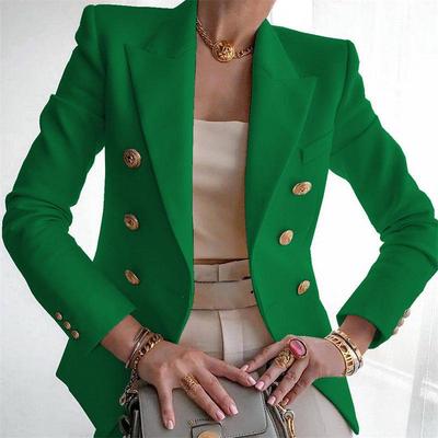 Giacca da abito western alla moda per autunno e primavera - Cappotto corto casual doppiopetto a tinta unita dalla vestibilità slim