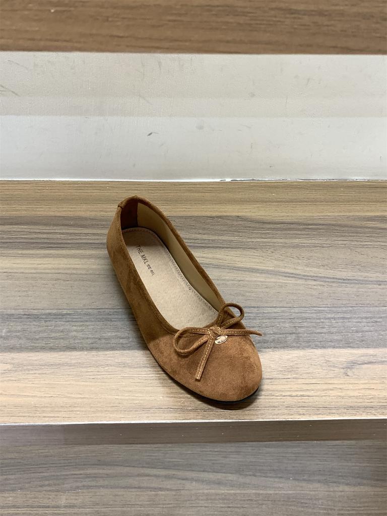 Inner Height Increase Retro Suede Round Head Ballet Single Shoes Women's Shoes 2025 New Autumn Leopard Print Bow Evening Shoes