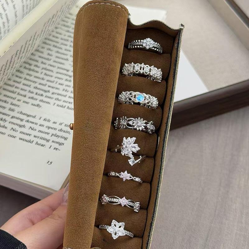 Light Luxury Niche Design Super Fairy Gypsy Zir*****Pen Ring Women'S Fashion Exquisite Stacking High-End Index Finger Ring