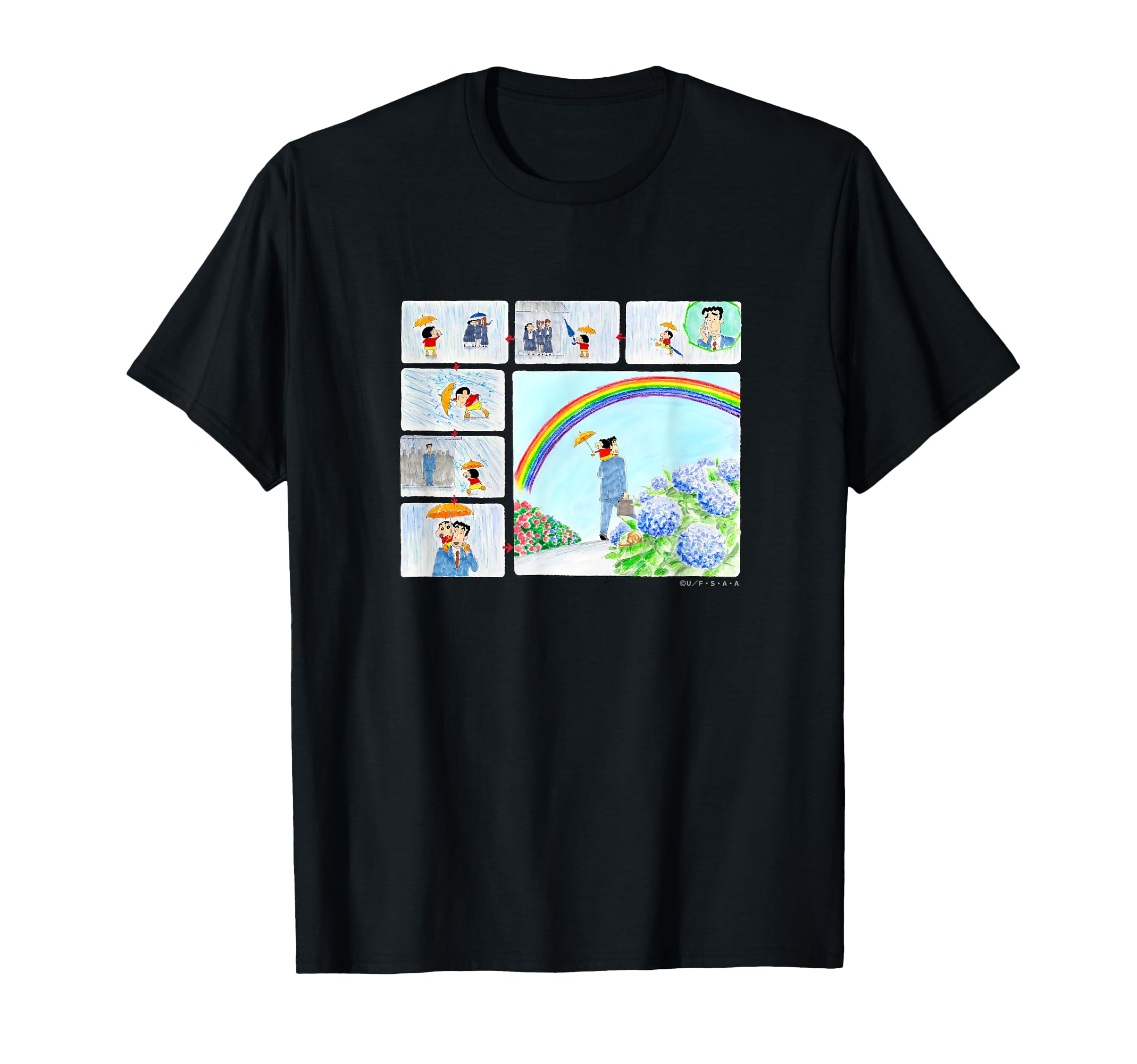 

Crayon and Hiroshi Rainy Day Shin-chan Shin-chan T-shirt чорний