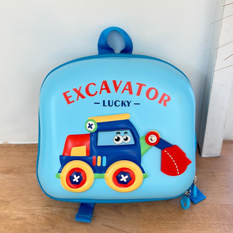 Playful And Stylish Childrens Backpack With Excavator Print Soft Oxford Fabric For Boys And Girls