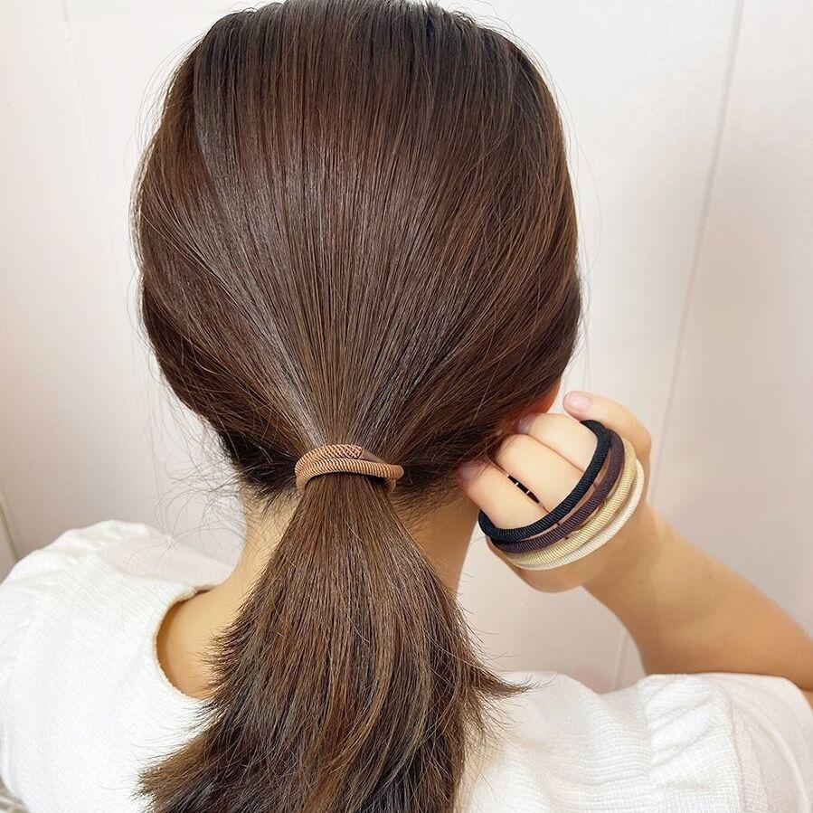 10PCS Brown Color Twill Elastic Rubber Hair Bands Korean Simple Hair Rope Stretch Women Girls Hair Ties Scrunchies Accessories