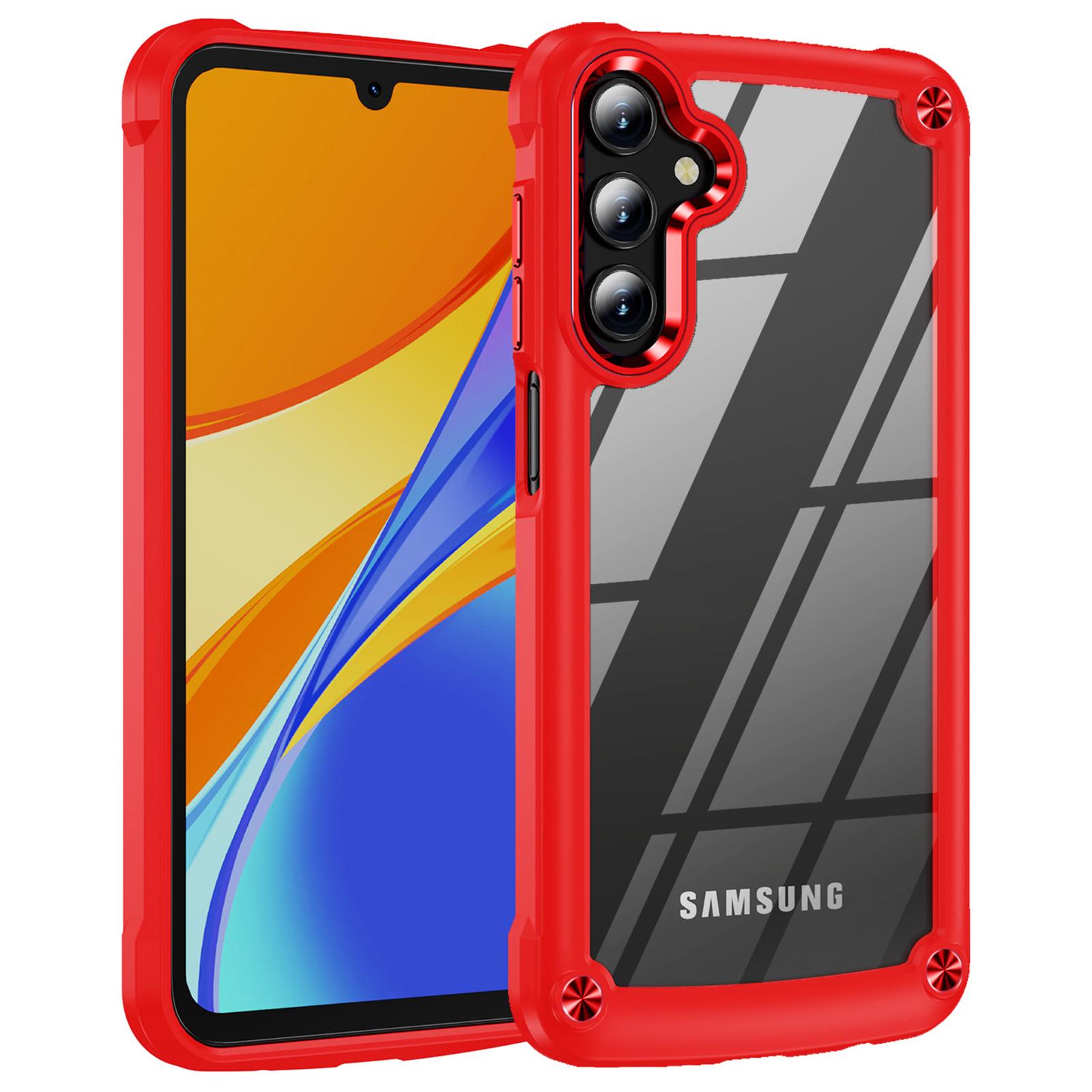 

For Samsung Galaxy A35 5G Case TPU Frame Clear PC Back Phone Cover Red