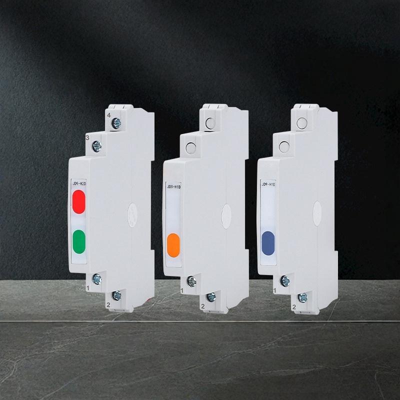 1Pcs 24V 220V Ac/Dc Track Type Signal Lamp Jd9 Din Rail Indicator Light Tri-Color Dual Color Light Red Green Yellow