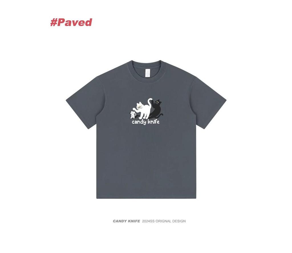 Summer Cartoon Print Unisex T-Shirt: Hong Kong Trend, Pure Cotton, Versatile, BF Style