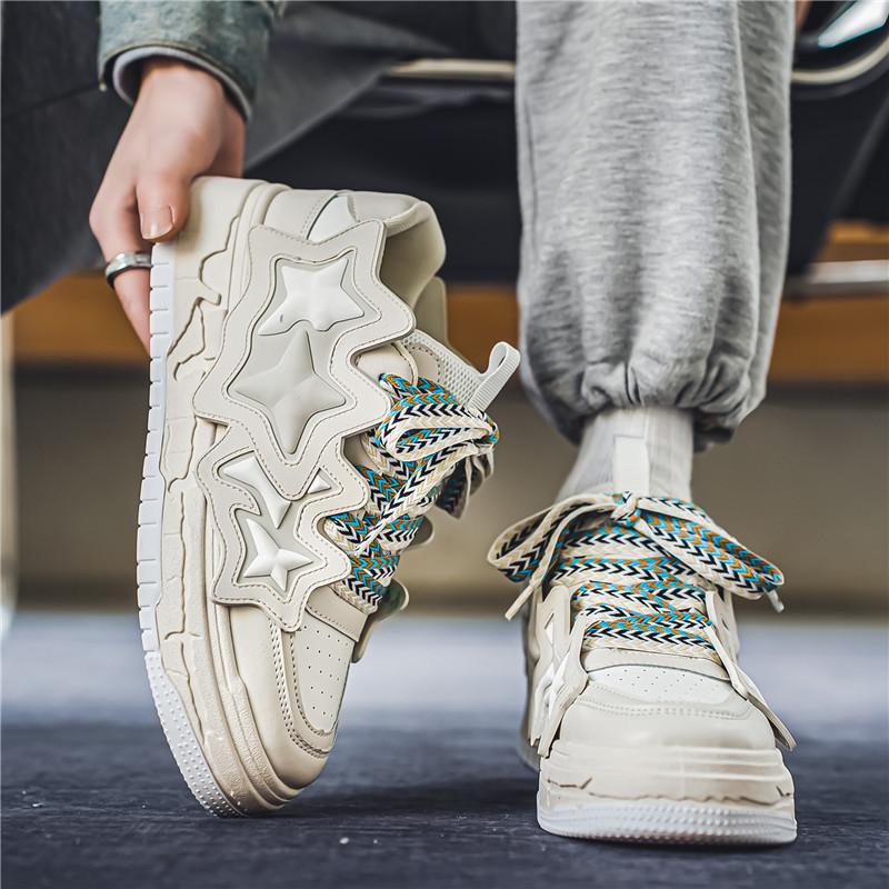 

Толстая подошва мужские теннисные кроссовки толстые мужские кроссовки удобная обувь для отдыха на открытом воздухе нескользящая прогулочная дизайнерская мужская повседневная обувь мода Tide Man 39 бежевый