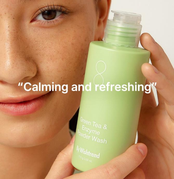 By Wishtrend Green Tea N Enzyme Powder Wash – Gentle Exfoliating Cleanser 110g