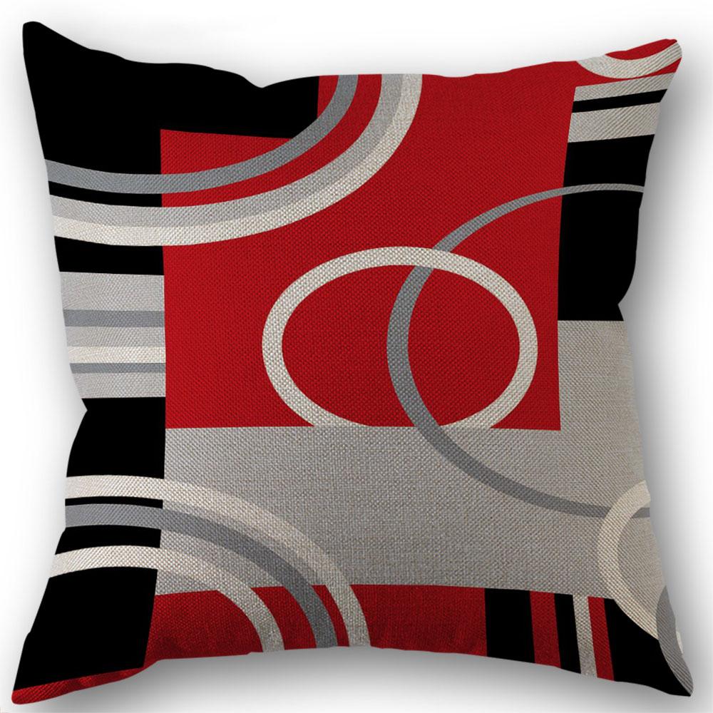 Abstract Modern Geometric Pillow Cover - Witch Hat Pumpkin With Bats, Zip Closure Cushion Case, Machine Washable7.14