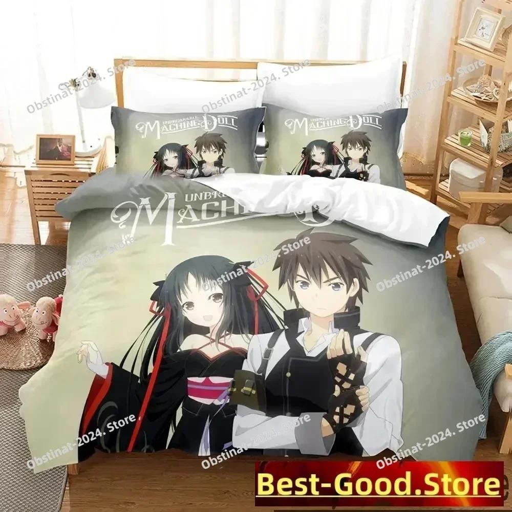 Anime Unbreakable Machine-Doll Printed Bed Set Duvet Cover Pillowcase Bedding Set Bed Linen Sheet Quilt Full Queen King Size