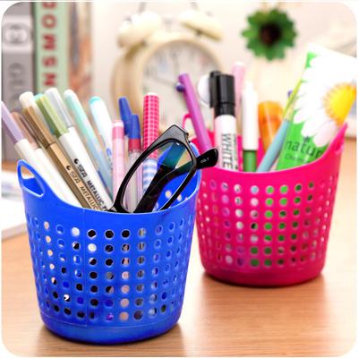 Desktop Finishing Box Mini Random Portable Circle Mesh Storage Basket, Sundries Storage Basket, Pen Holder Storage Basket