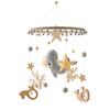 Baby Wooden Bed Bell Cartoon Rabbit Mobile Hanging Rattles Toy Hanger Crib Mobile Bed Bell Wood Toy Holder Arm Bracket Kid Gifts