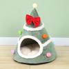 Christmas Indoor Cat House Animals Cold Winter Furniture Christmas Tree Shape Pet Cat House For Small Medium Large Breeds Living