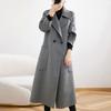 Modern Wool Long Coat Women Autumn Winter Warm Handmade Pea Overcoat New Saga 100 Pure Wool Jacket