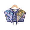 Floral Pattern Fake Collar Shawl Print Vintage Poncho Cape Detachable Fake Collar Capelet  Female
