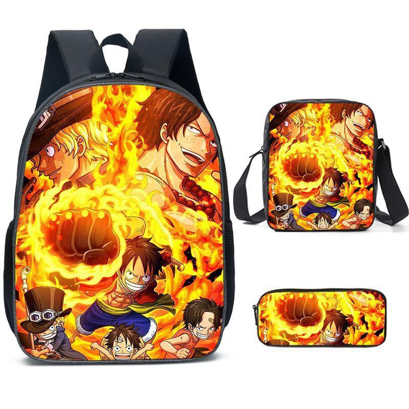 ONE PIECE Backpack Animation Schoolbag Primary School Students Third and Fourth Grades Light Burden Reduction Primary and Secondary School