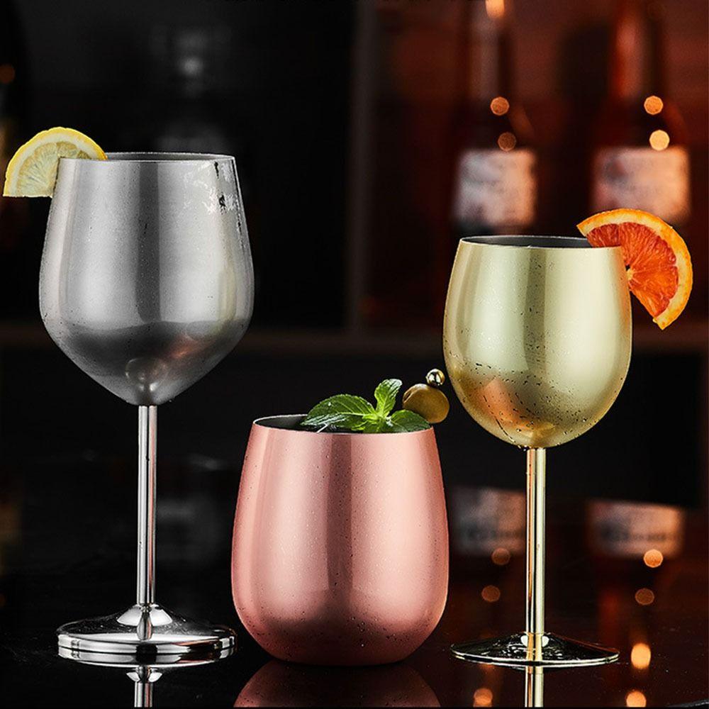 Unbreakable Stainless Steel Goblet Retro Metal Wine Glass Gift Tall Glass Drinking Cup