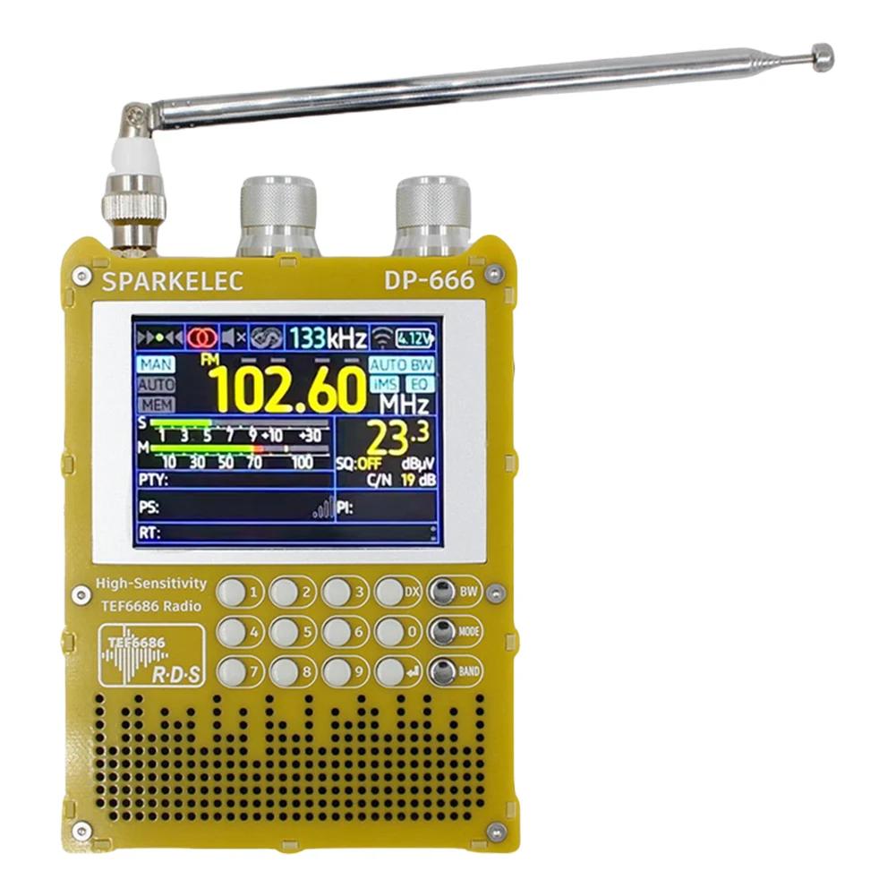 DP-666 Radio TEF6686 Alta Sensibilidad Banda Completa FM AM LW MW SW Onda Corta ESP32 RDS LCD IPS de 2.8 pulgadas