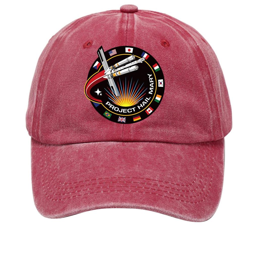 Washed Cotton Baseball Cap With Printed Distressed Soft Top Denim Hat For Men, European And American Retro Hat