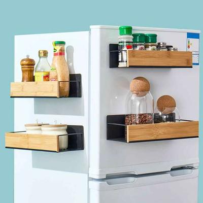 Scaffale Portaoggetti Forte Portata Facile da Installare Costruzione Durevole Mobile Frigo Magnetico Porta Spezie