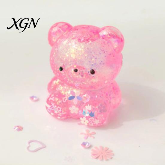 Mini Stress Toy Glitter Bear Squeeze Relief Clear Sugar Office Desk Ball Sensory Soft Slow Rising Decompression Fidget