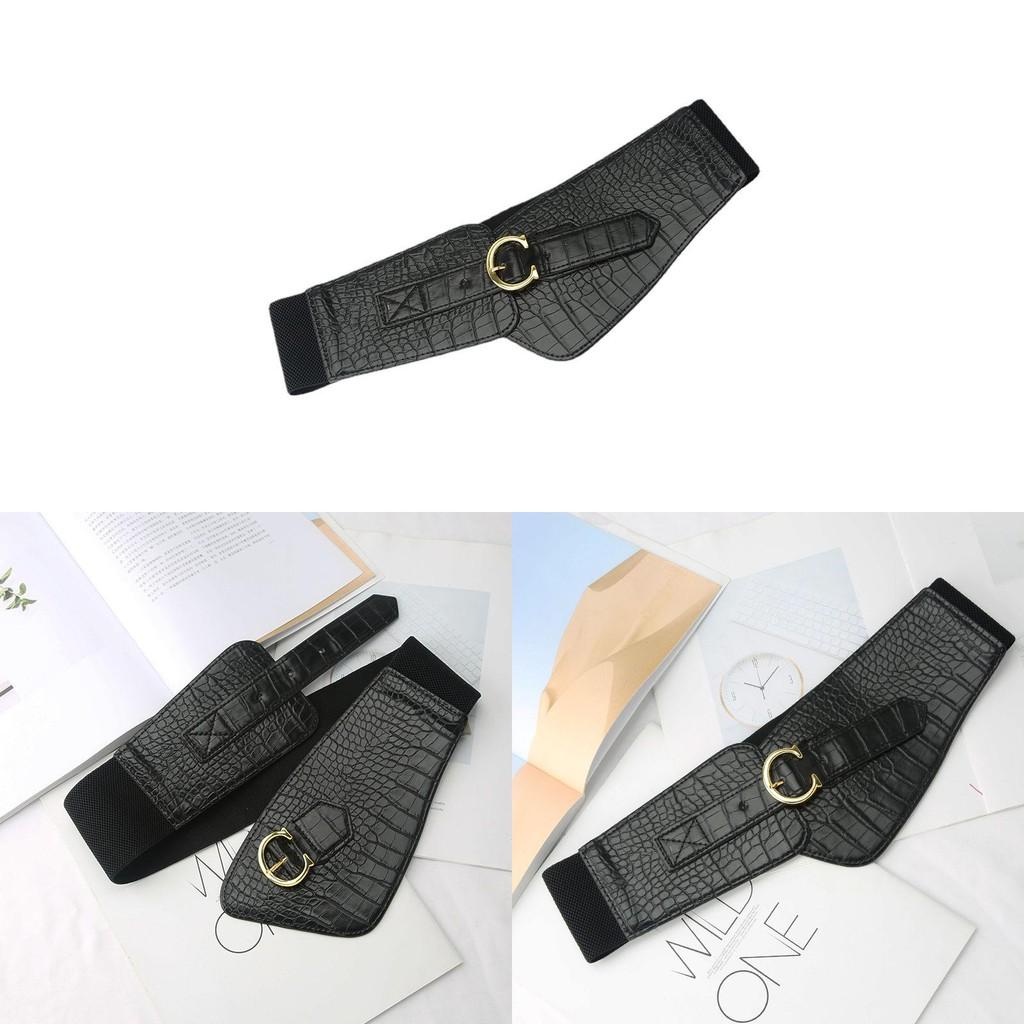 Leather Womens Elastic Waist Belt With Pin Closure For Formal Or Casual Attire