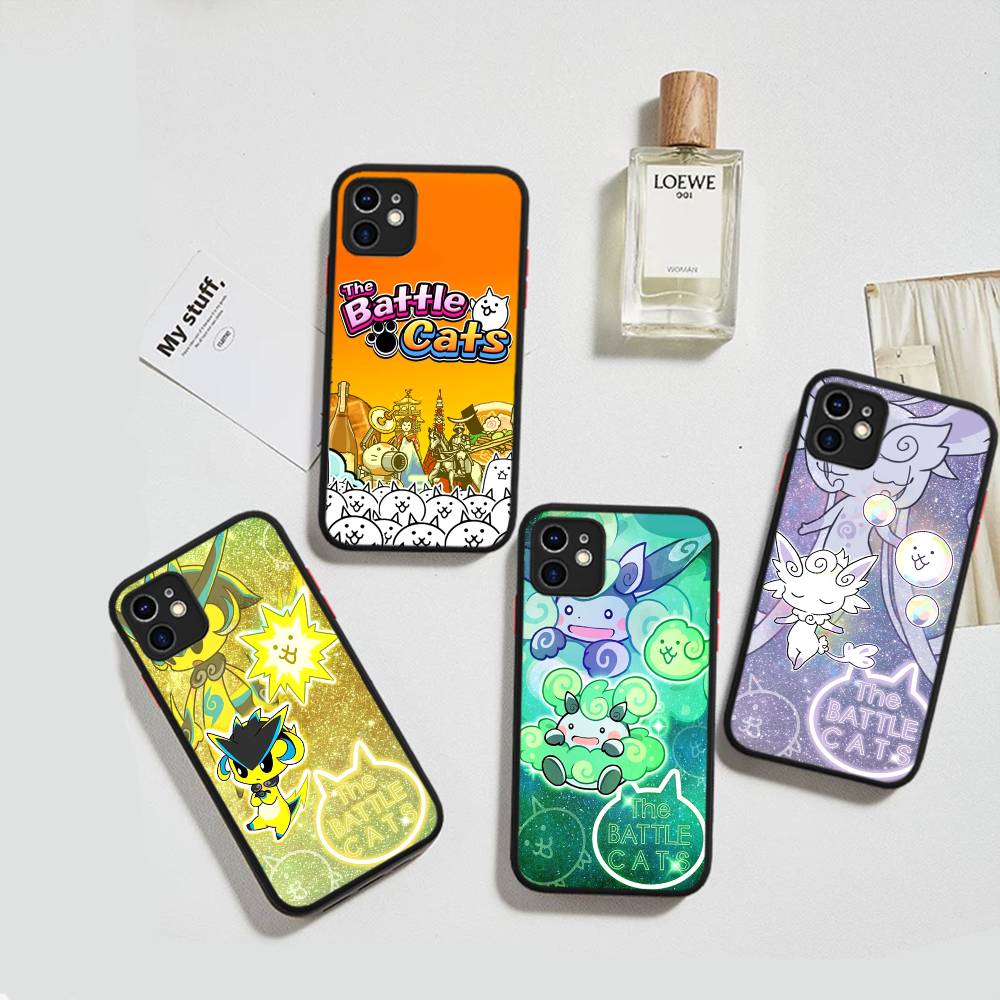 B-Battle Cats Anime Spiel Handyhülle Für IPhone 16e 16 15 14 13 12 11 Pro Max X XS Max Plus Matt Klar