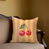 Sunset Cherry Square Jacquard Pillow Cover for Sofa Office Waist Cushion Cover Home Decorative Pillowcase