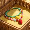 Layered Multi Layer Choker Colorful Beads Beaded Clavicle Chain Simple Beads Fruit Necklace  Gift