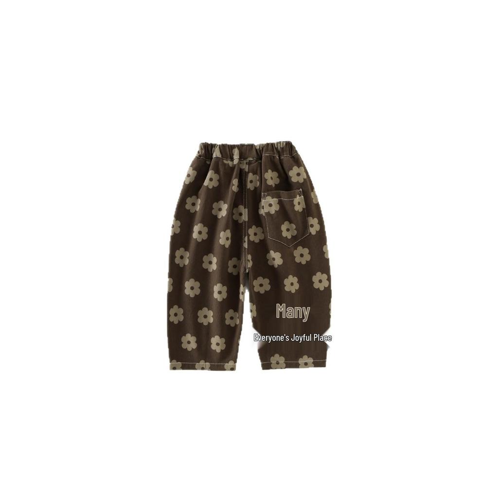 2025 Frühling Kinder Koreanischer Stil Gewaschene Baumwolle Haremshose für Jungen und Mädchen