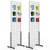 Bonnlo 6' x 2' Tel Izgara Panel Kule, T-Tabanlı Ayaklı, Daha Kalın 5mm Tel, 180 LBS Ağırlık Kapasiteli Izgara Duvar Teşhir Rafı, 4", 6" Kancalı