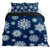 Schneeflocken Bettbezug Set Winterthema Weihnachtliche Illustration Kaltwetter-Saison Einzelbettwäscheset King Size Weicher Bettdeckenbezug