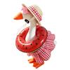 7 Inch Hawaiian Porch Goose Outfits with Straw Hat Sunglasses & Swim Ring Mini Desktop Goose Clothes Hawaiian Desk Goose Outfits