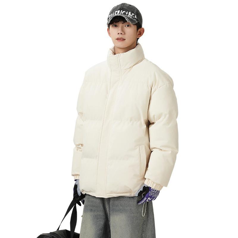 New Windproof and Cold Tide Brand Simple Stand-up Collar Cotton-padded Clothes Casual Thickened Warm Bread Clothes Jacket Cotton-padded Clothes