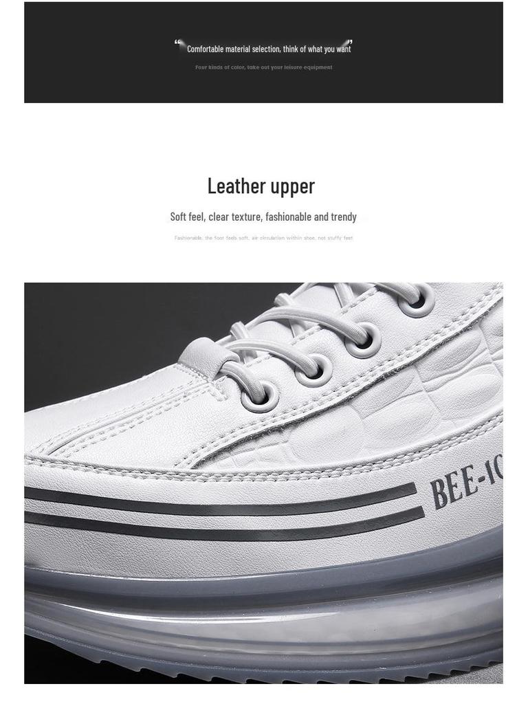 Bee Wolf British Style Men's Genuine Leather Crocodile Sneakers
