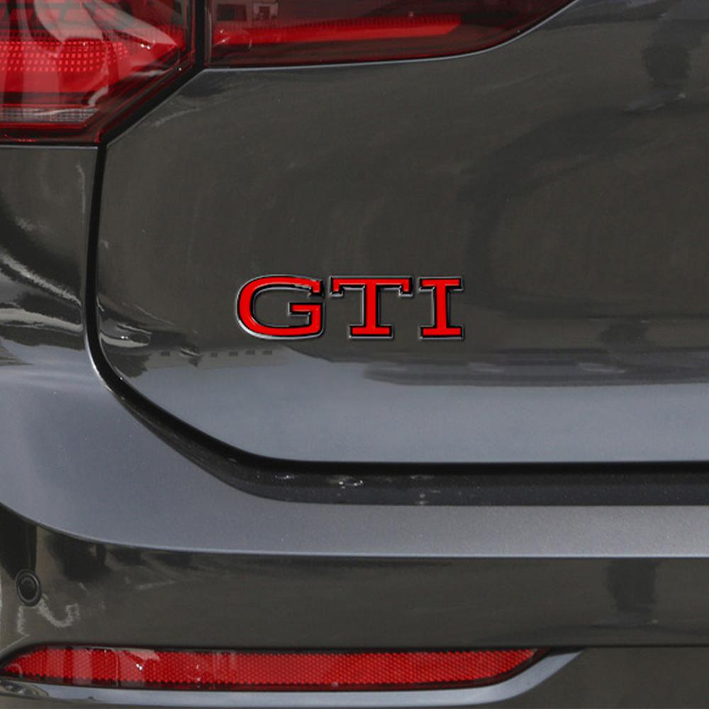 AABIK1 3D ABS GTI Emblem Car Body Tail Trunk Decoration Stickers Auto Accessories For Volkswagen VW Golf Polo Beetle Passat T-ROC Caddy